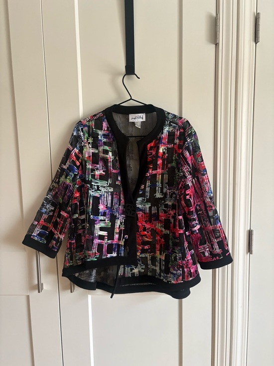 Joseph Ribkoff Jackets & Blazers - Joseph Ribkoff Multicolor Abstract Print Open Jacket - Women's